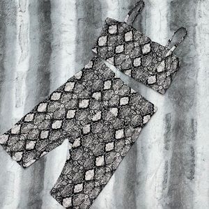 Snake Skin Two Piece Biker Short Set